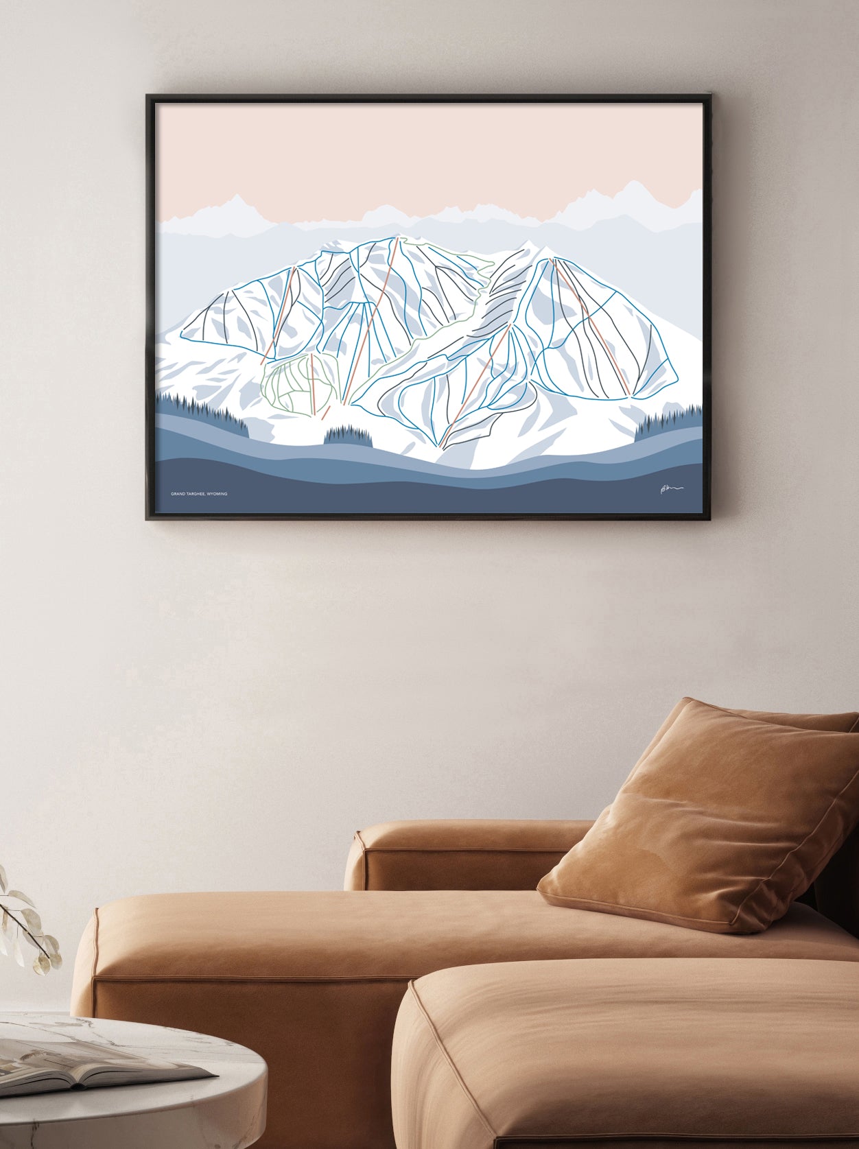 grand targhee trail map art