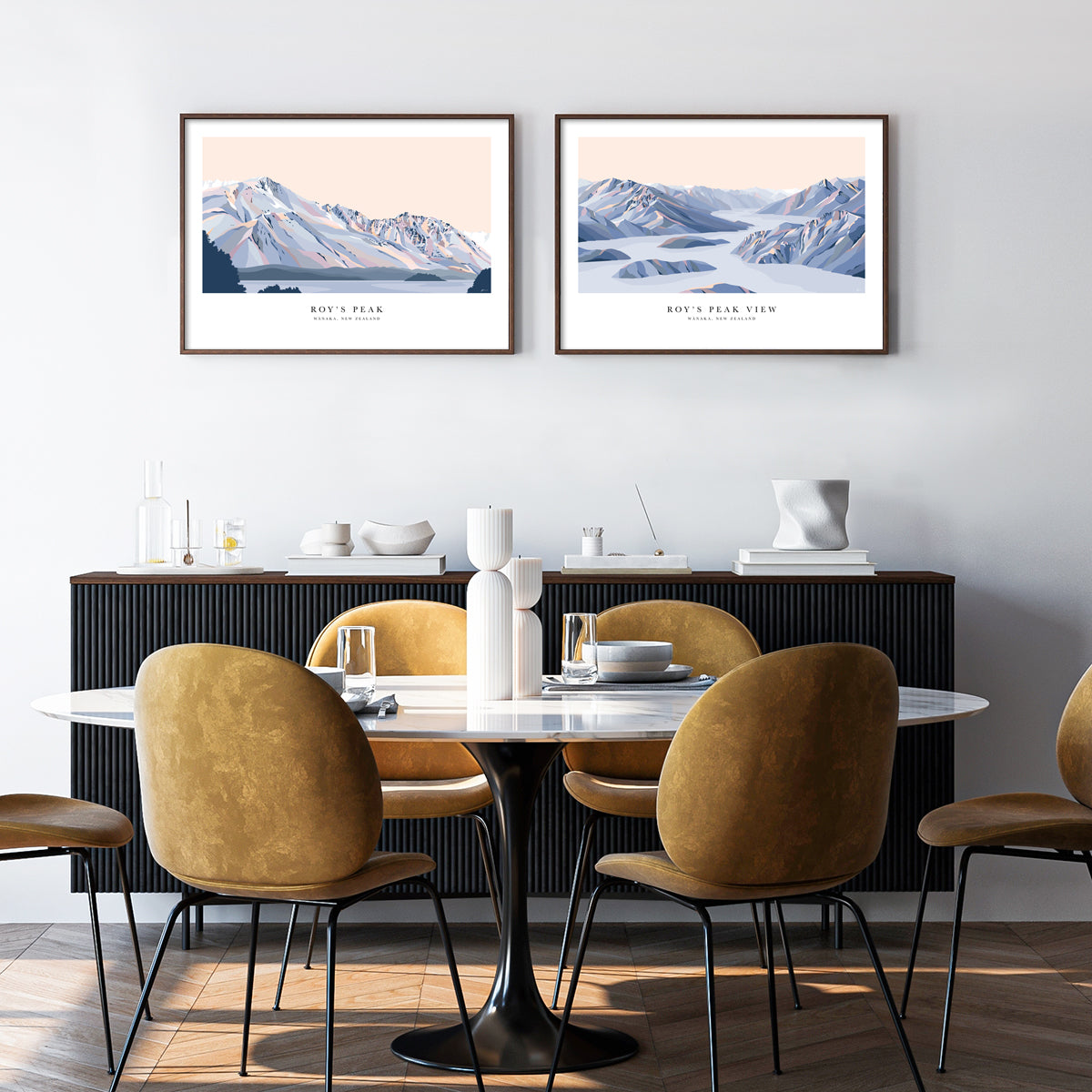 Roy's Peak View, Lake Wānaka, New Zealand Art Print with white border