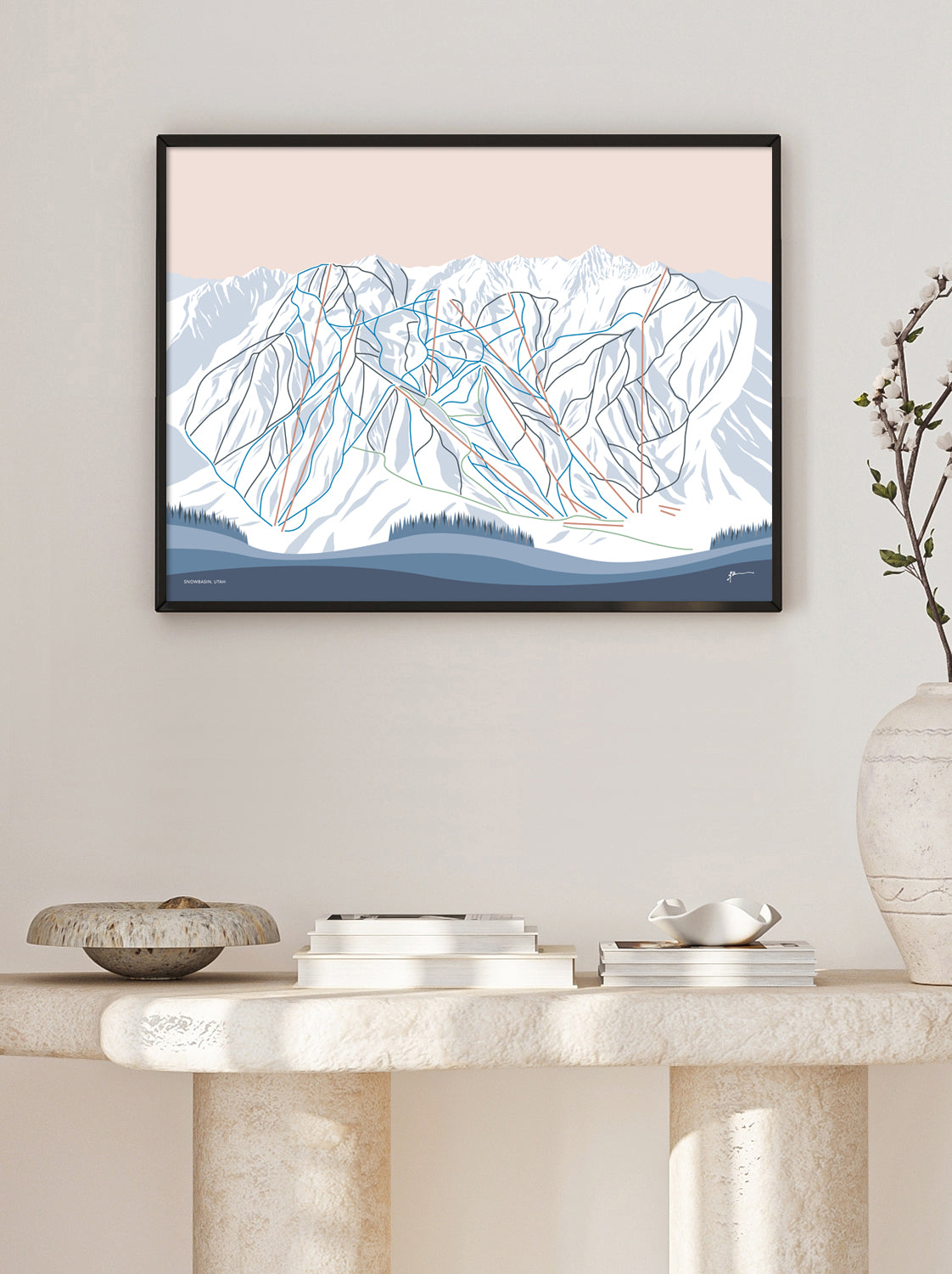 snowbasin UT trail map art