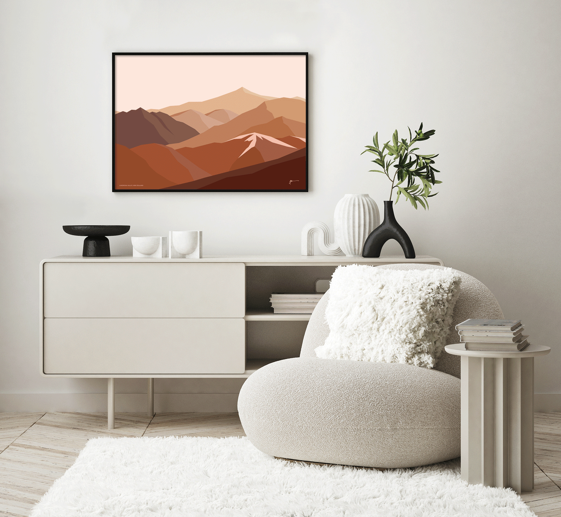 modern mountain art print