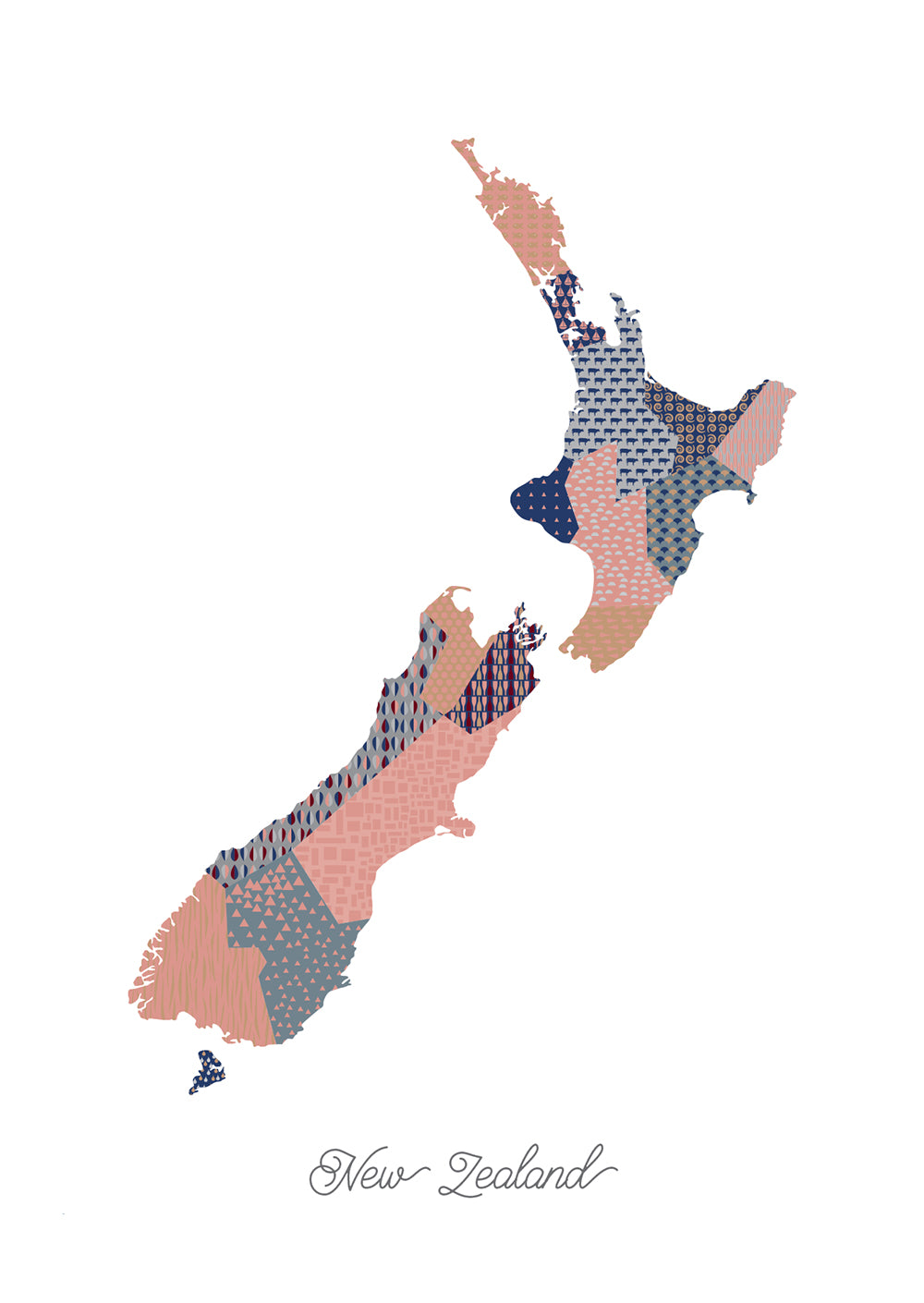 modern new zealand map