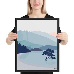 Wanaka Tree New Zealand Art Print. Vertical Blue Palette #thatwanakatree