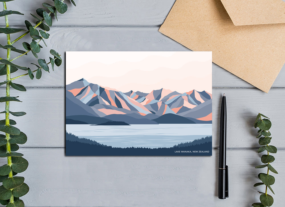 Lake Wānaka New Zealand Mountains Greeting Card