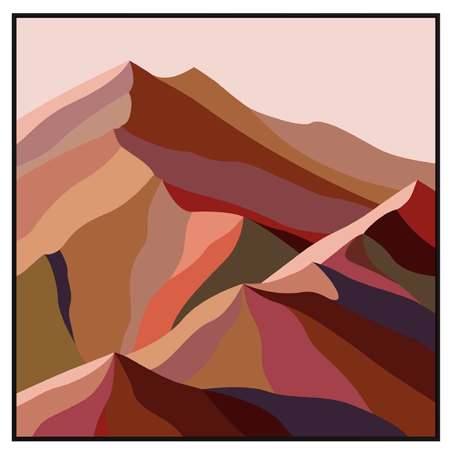 Maude 2, Abstract Mountain Float Frame Canvas Art Print