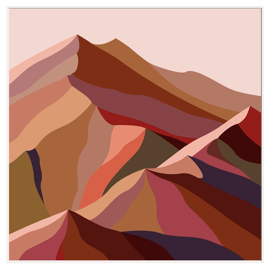 Maude 2, Abstract Mountain Float Frame Canvas Art Print