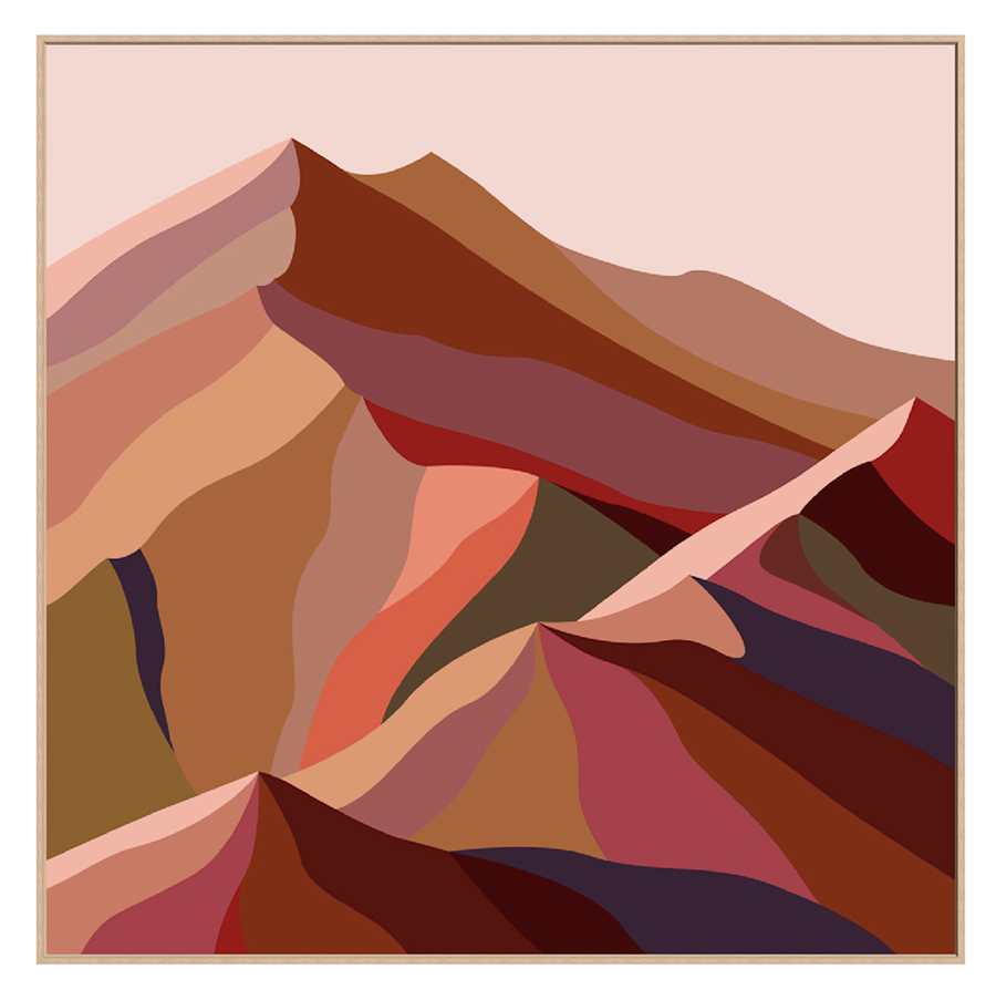 Maude 2, Abstract Mountain Float Frame Canvas Art Print