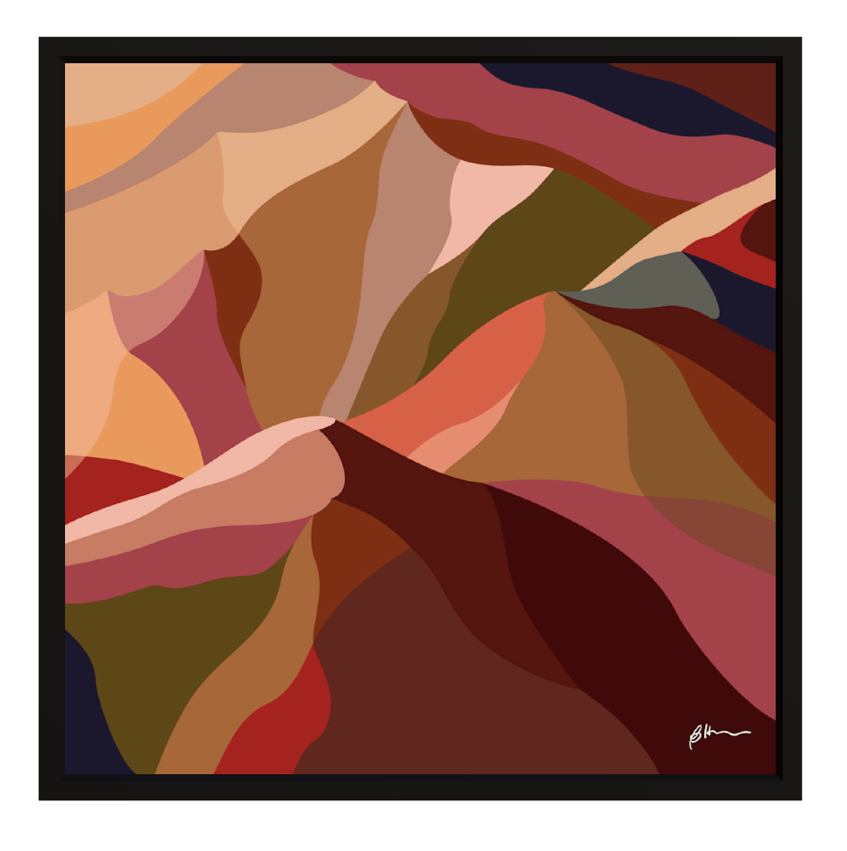 WHOLESALE Maude 1, Abstract Mountain Float Frame Canvas Art Print