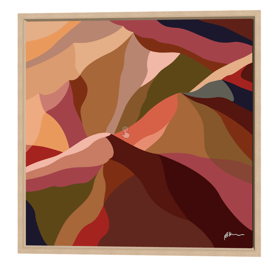 WHOLESALE Maude 1, Abstract Mountain Float Frame Canvas Art Print