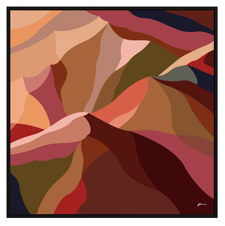 WHOLESALE Maude 1, Abstract Mountain Float Frame Canvas Art Print