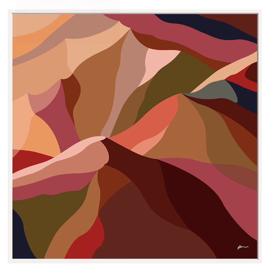 WHOLESALE Maude 1, Abstract Mountain Float Frame Canvas Art Print