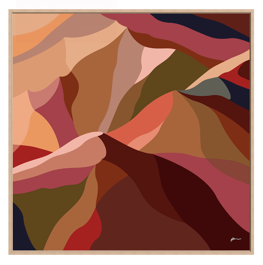 WHOLESALE Maude 1, Abstract Mountain Float Frame Canvas Art Print