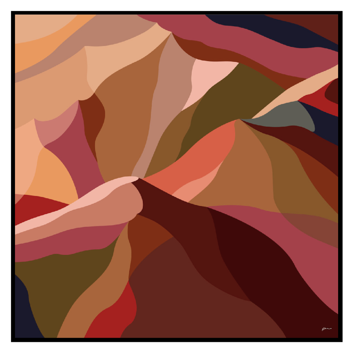 WHOLESALE Maude 1, Abstract Mountain Float Frame Canvas Art Print