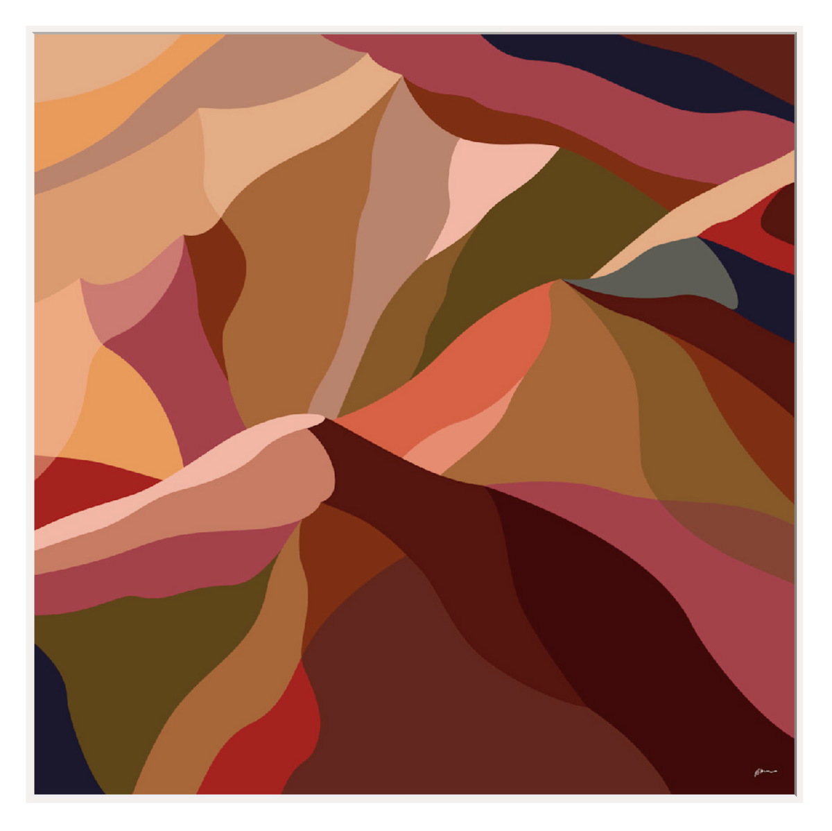 WHOLESALE Maude 1, Abstract Mountain Float Frame Canvas Art Print