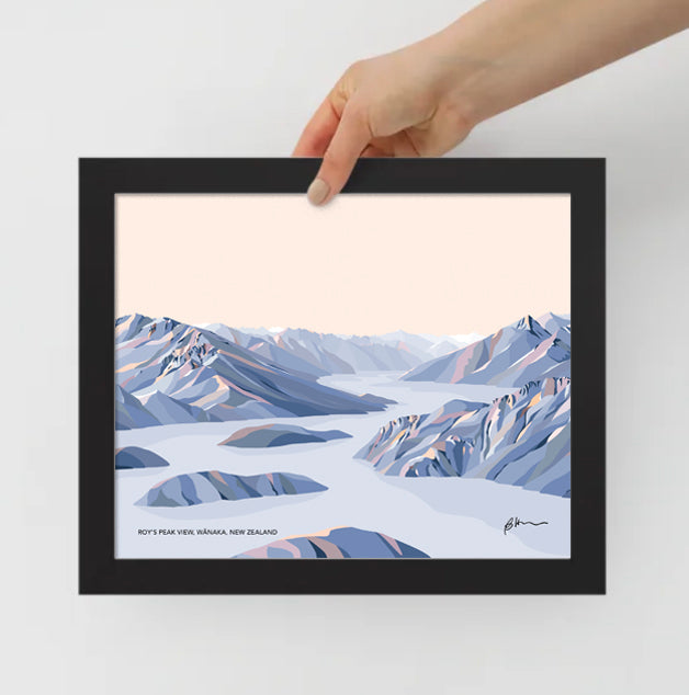 Roy's Peak View, Lake Wānaka, New Zealand Modern Mountain Art Print