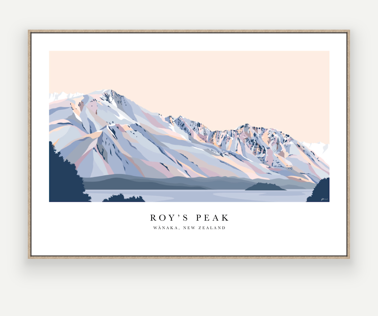 Roy's Peak Hike, Lake Wānaka, NZ Art Print with border