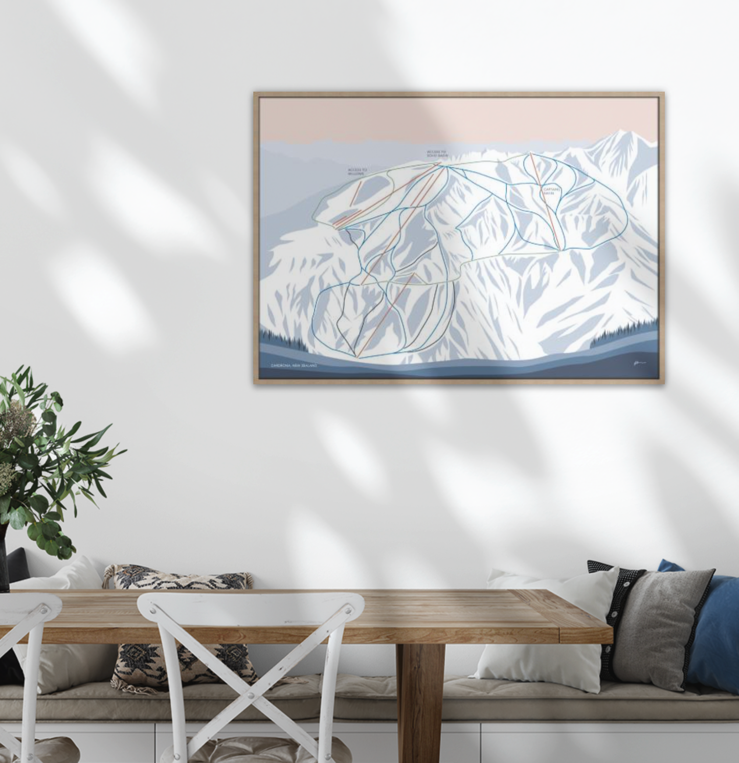 Cardrona Alpine Resort, New Zealand Trail Map Art Print