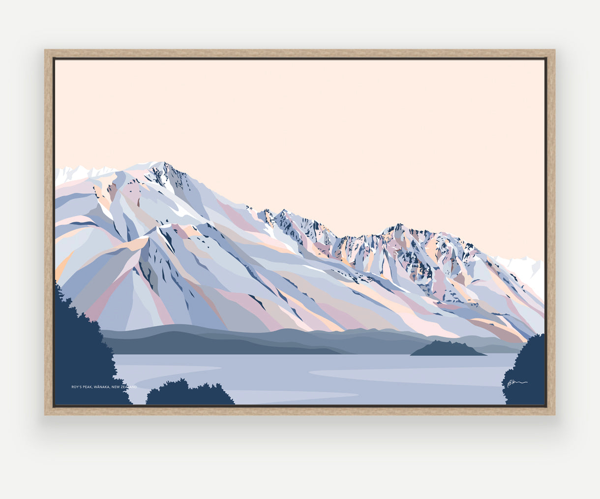 Roy's Peak Hike, Lake Wānaka, New Zealand Modern Mountain Art Print