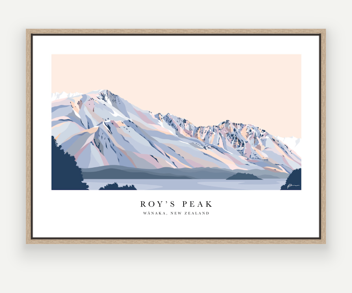 Roy's Peak Hike, Lake Wānaka, NZ Art Print with border