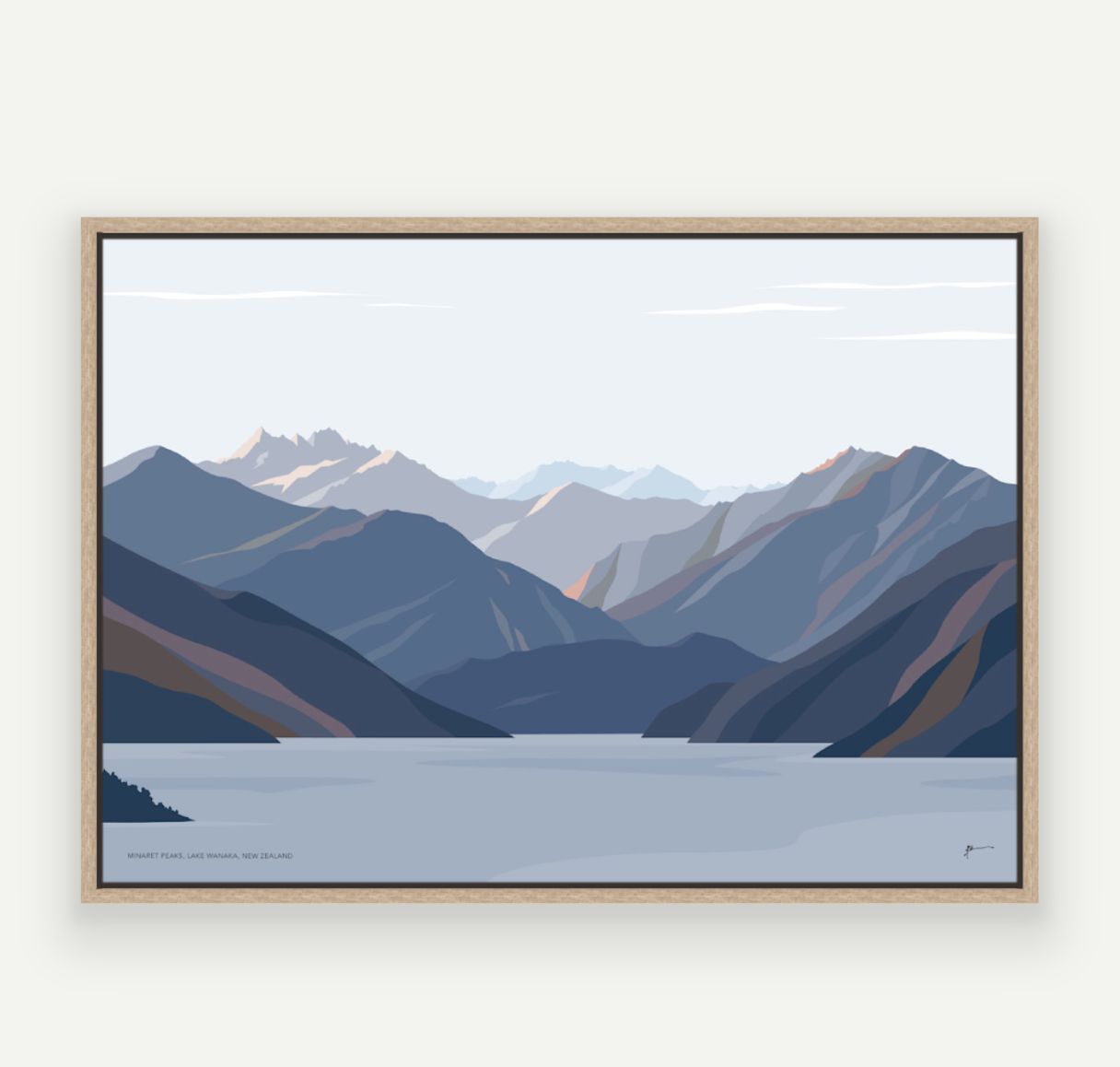 Minaret Peaks, Lake Wānaka, New Zealand Mountain Art Print