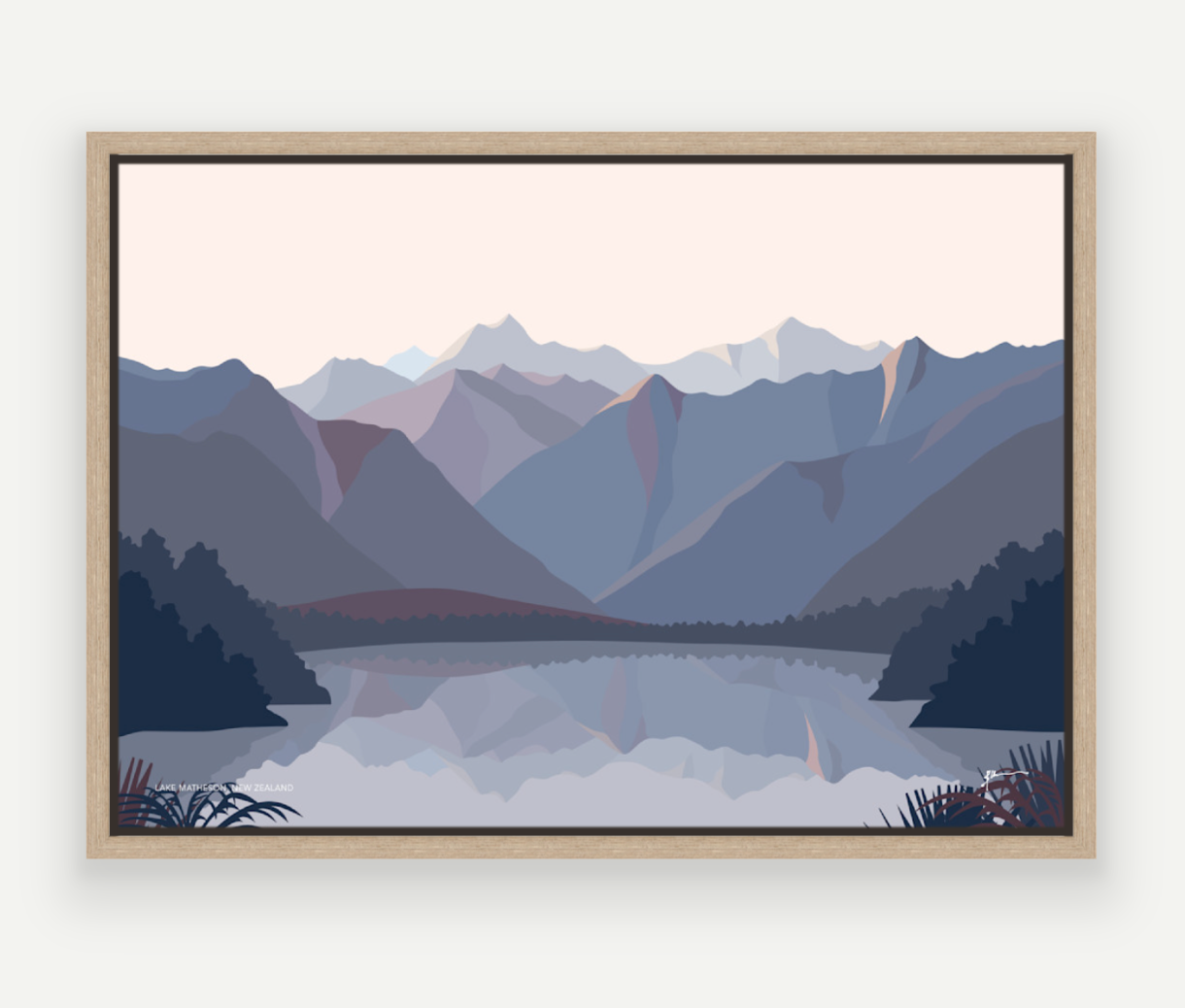 a3 lake matheson framed canvas