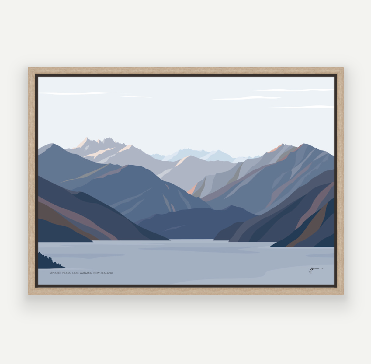 Minaret Peaks, Lake Wānaka, New Zealand Mountain Art Print