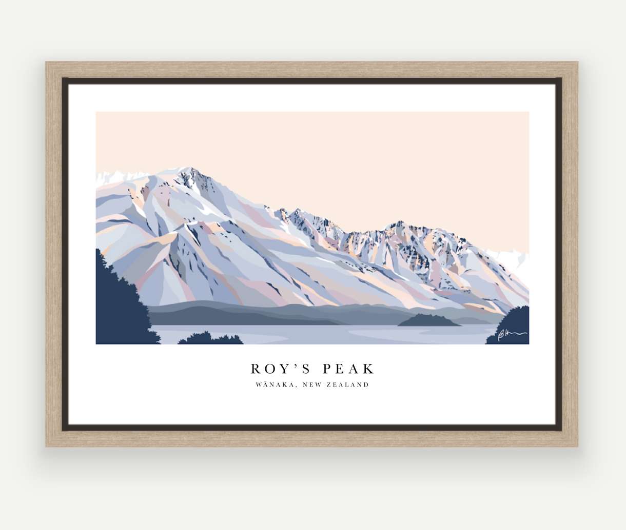 Roy's Peak Hike, Lake Wānaka, NZ Art Print with border
