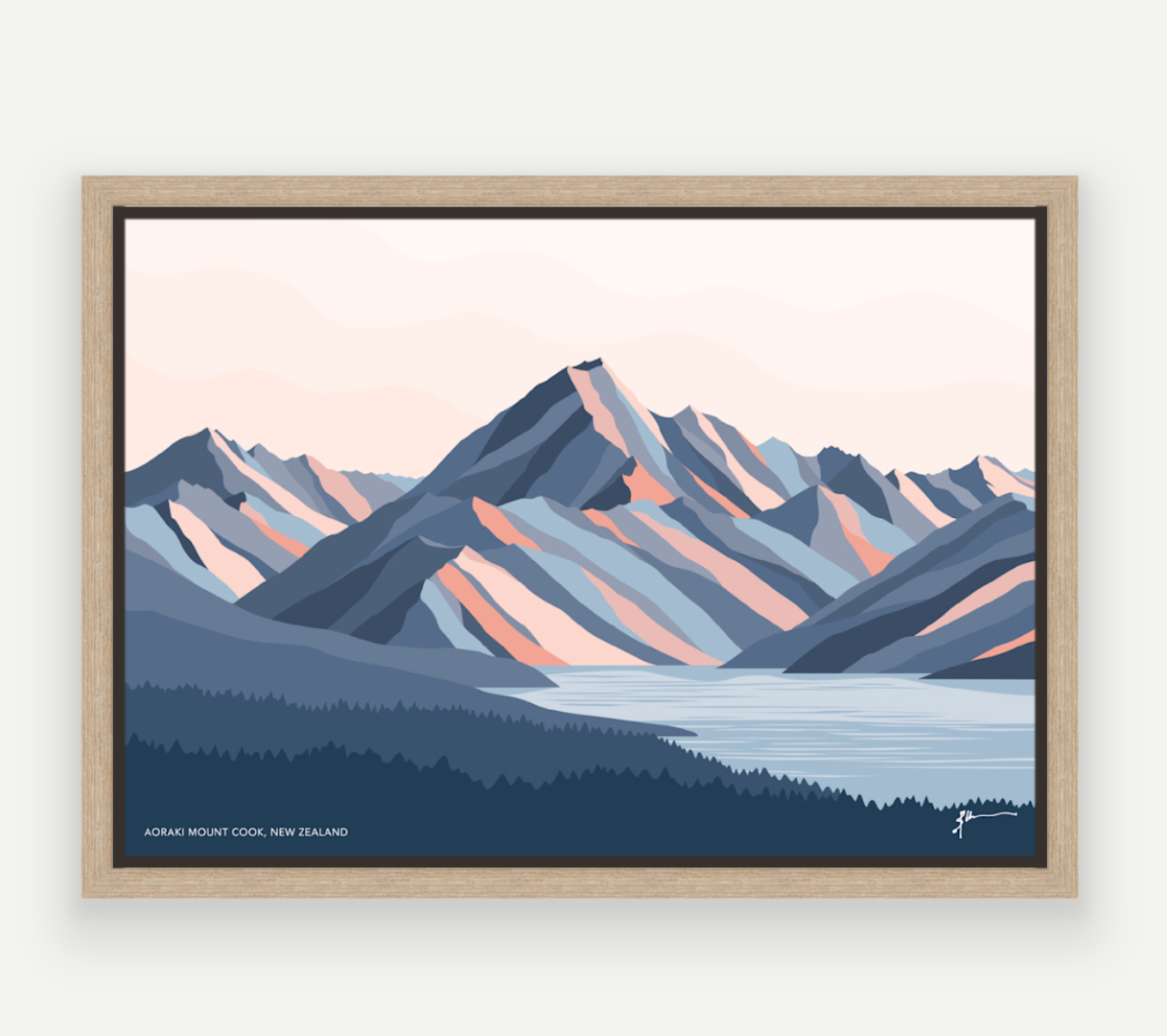 a4 mt cook framed canvas