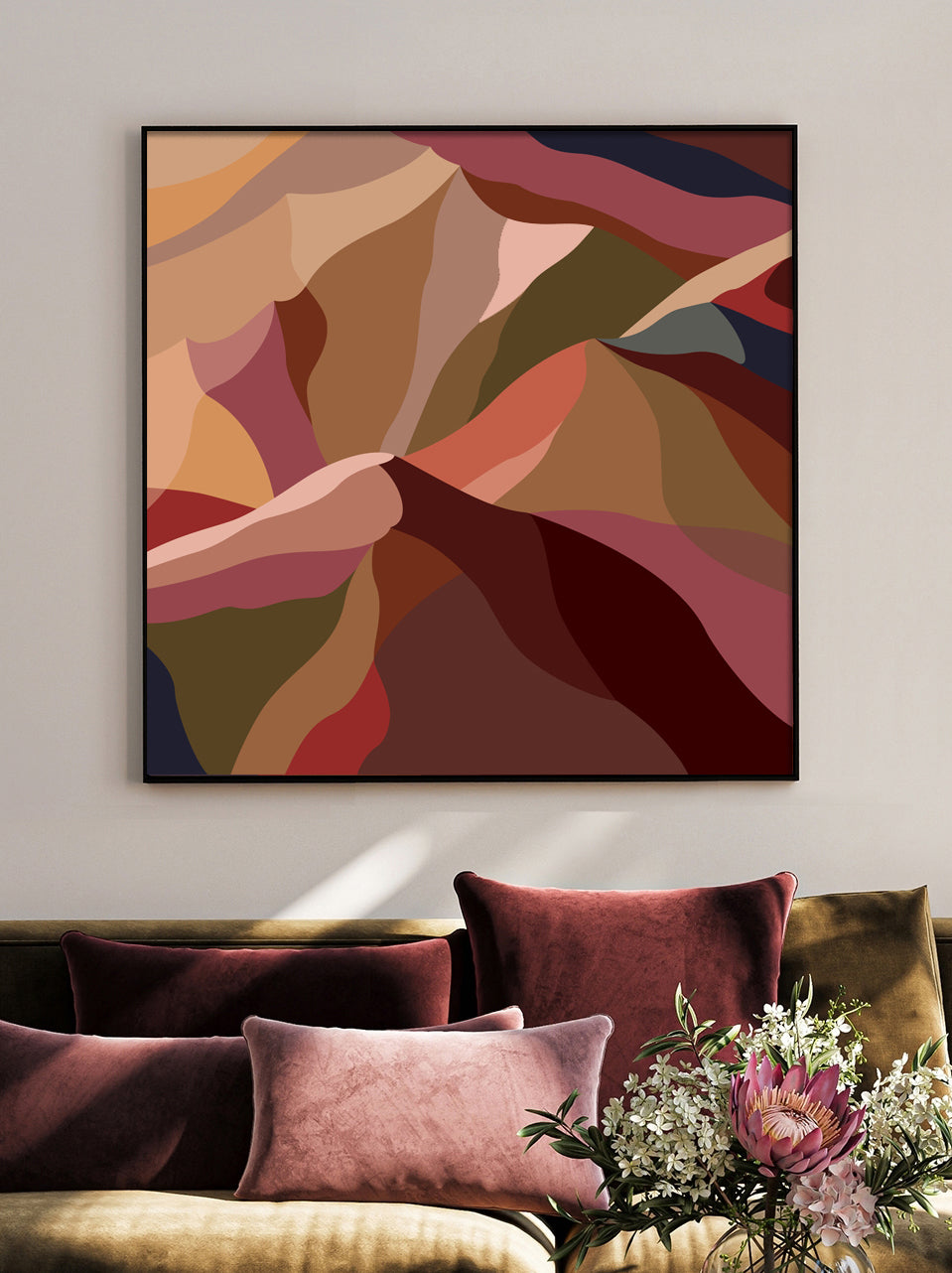 modern abstract mountain print