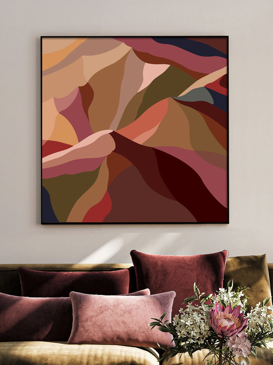 modern abstract mountain print