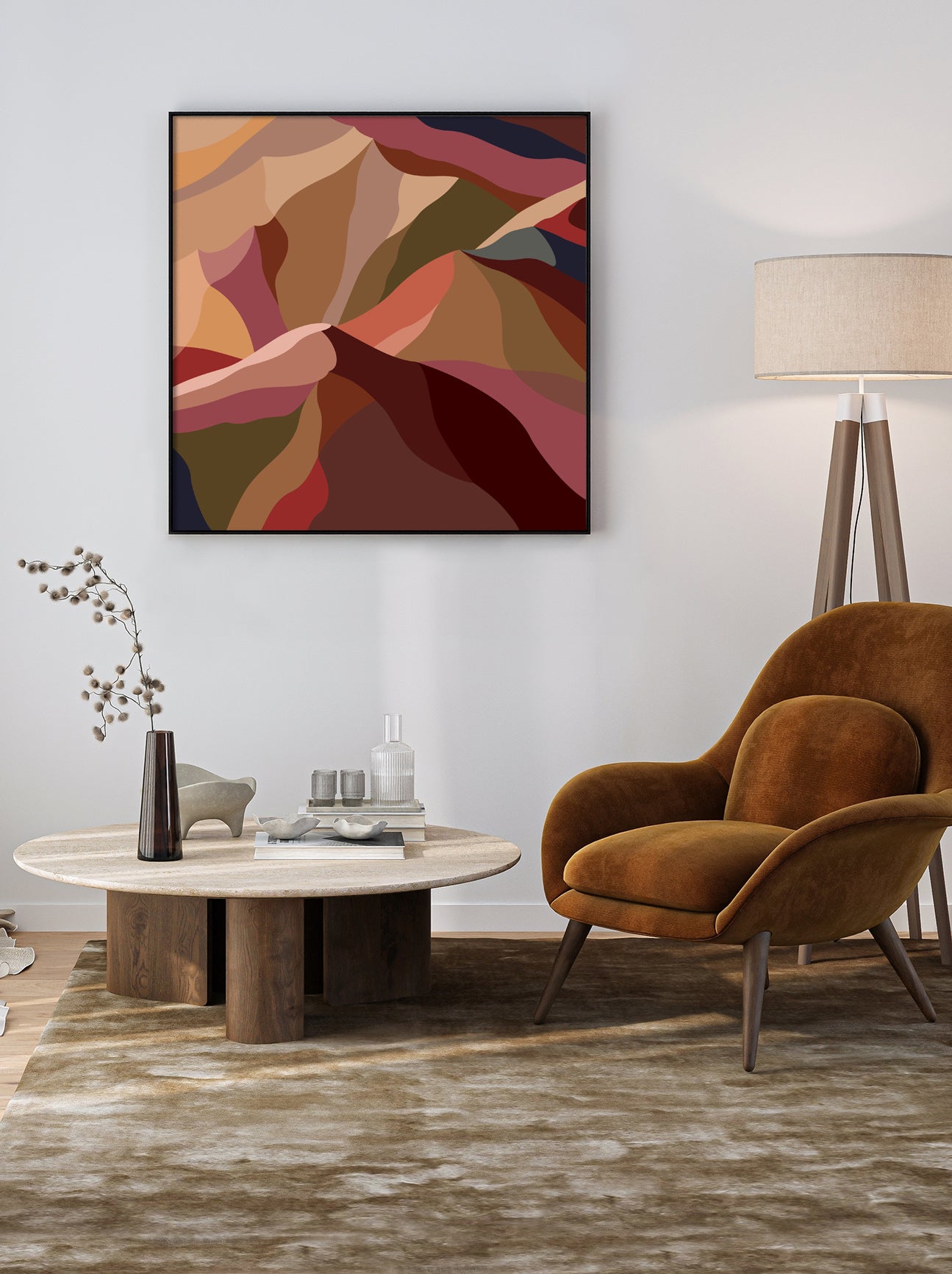 abstract mountain canvas artwork