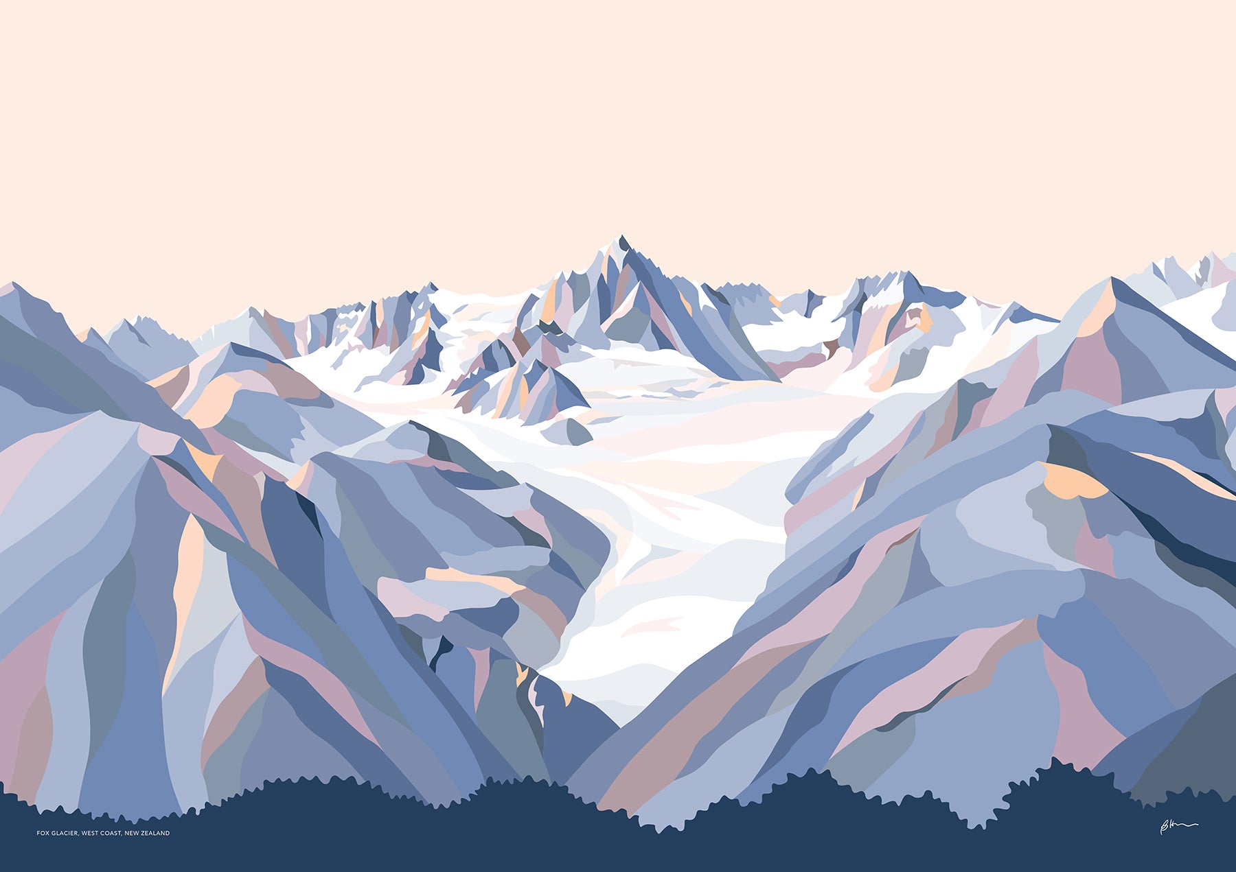 glacier mountain art nz
