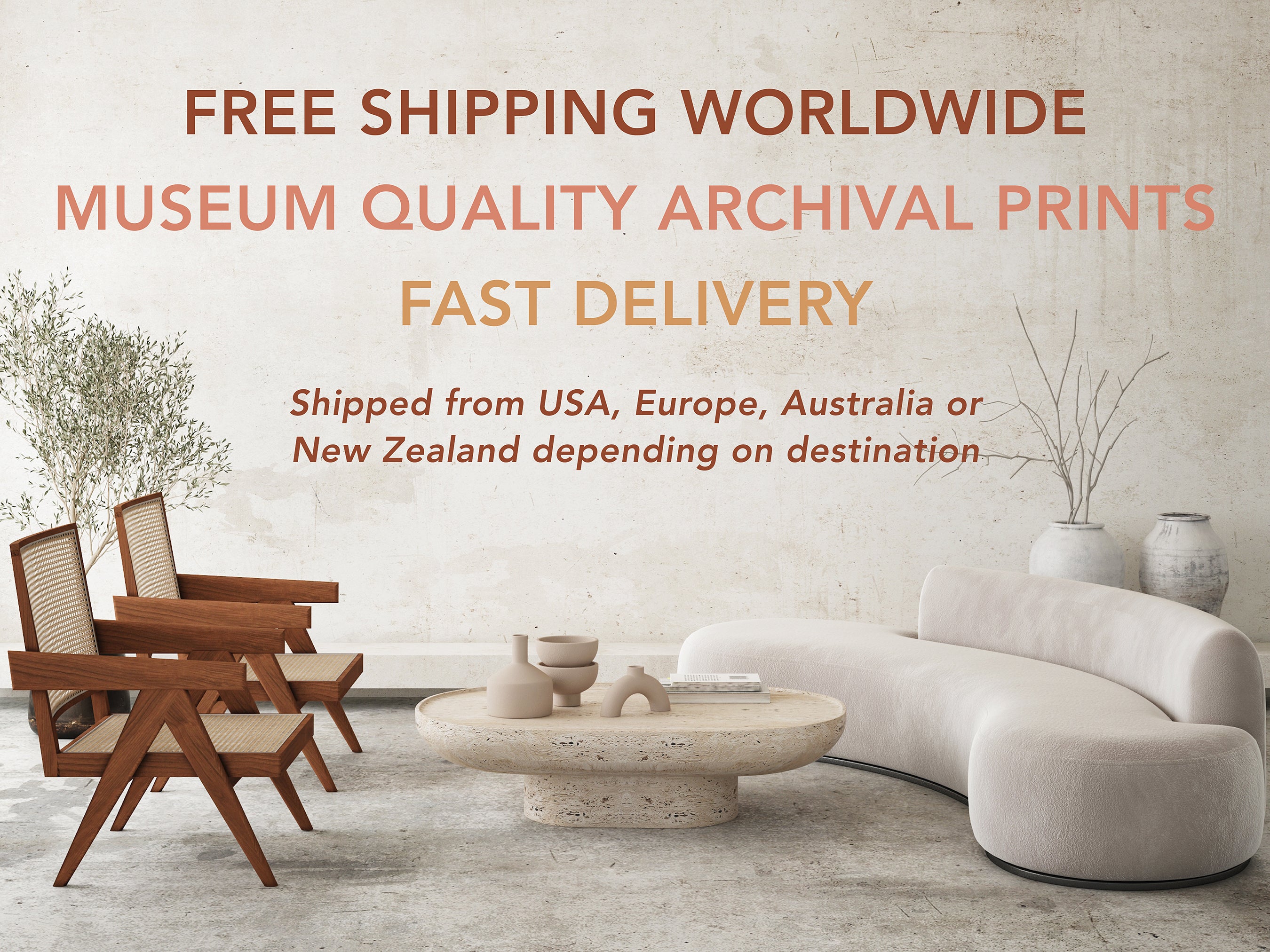 museum quality NZ art prints free worldwide shipping fast delivery