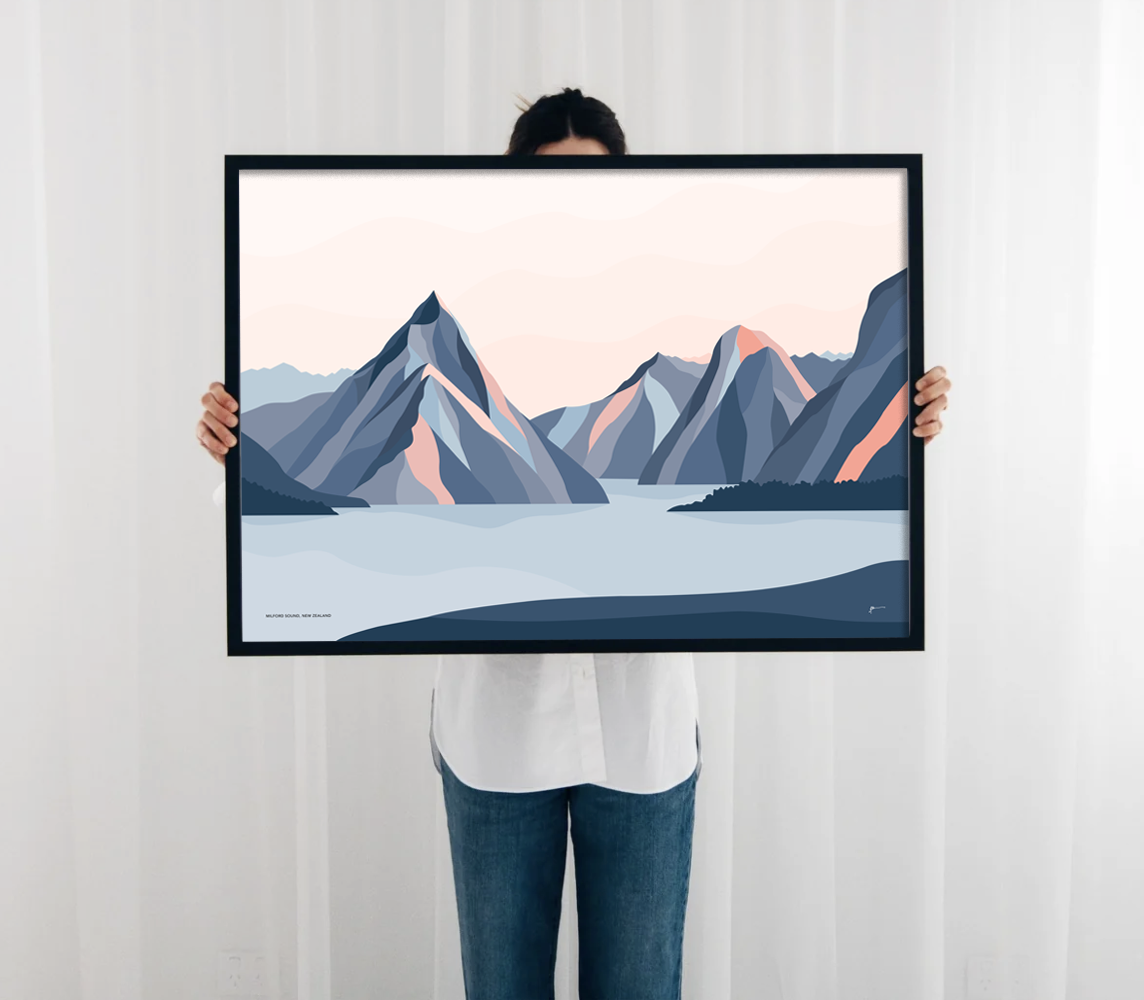 Milford Sound Mountains Art Print