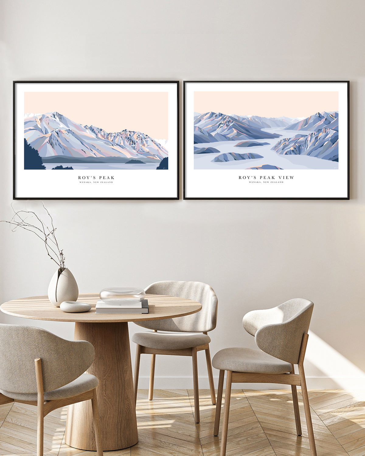 Roy's Peak View, Lake Wānaka, New Zealand Art Print with white border