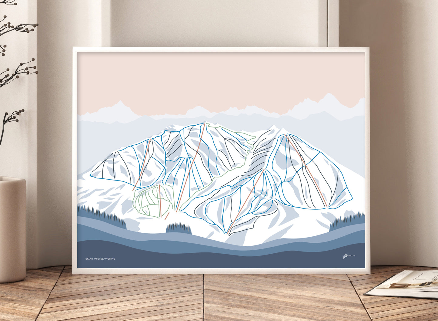 grand targhee trail map poster
