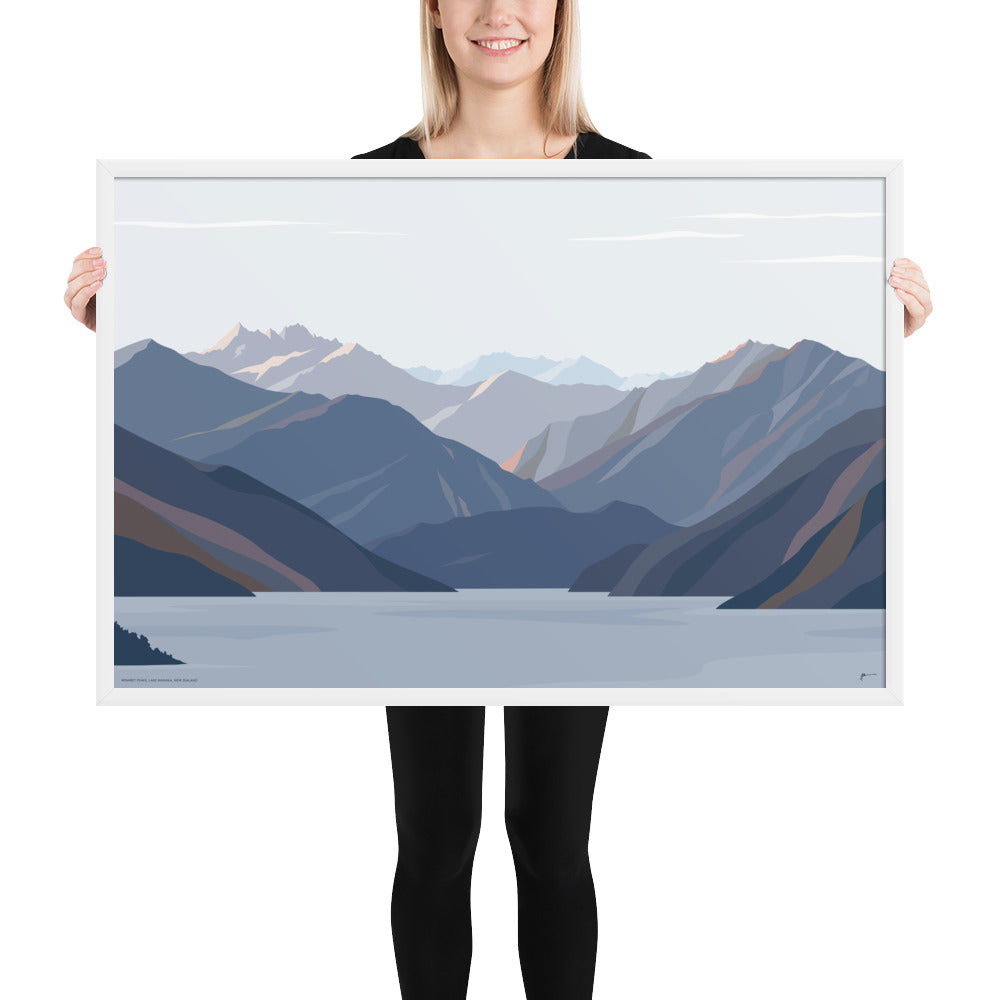 Minaret Peaks, Lake Wānaka, New Zealand Mountain Art Print