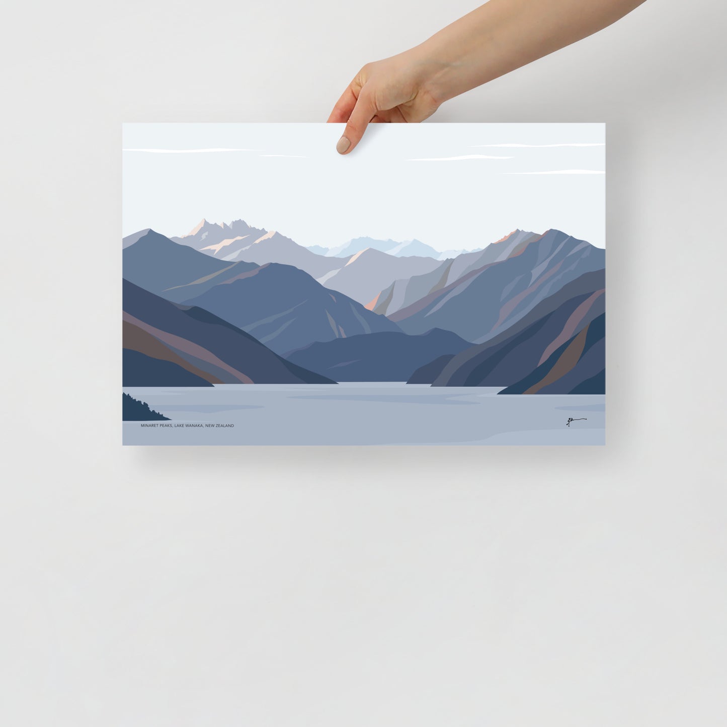 Minaret Peaks, Lake Wānaka, New Zealand Mountain Art Print