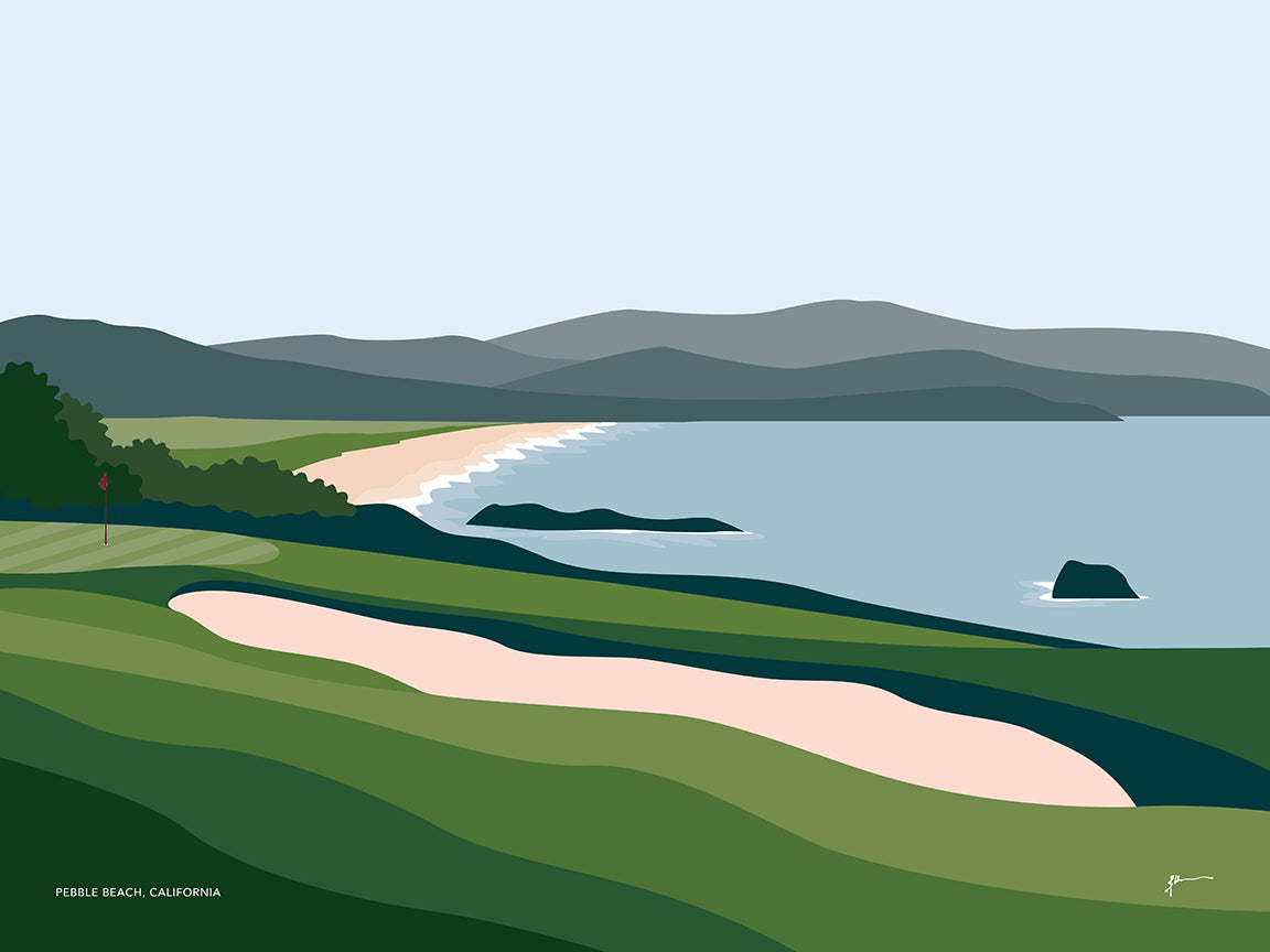 Pebble Beach Golf Modern Art Print