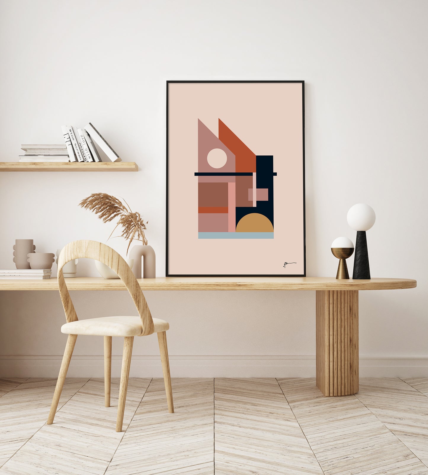 mid century modern architecture wall art