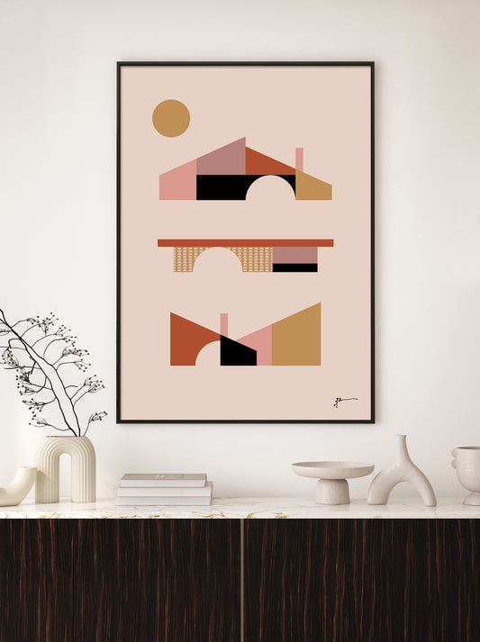 mid century modern architecture art