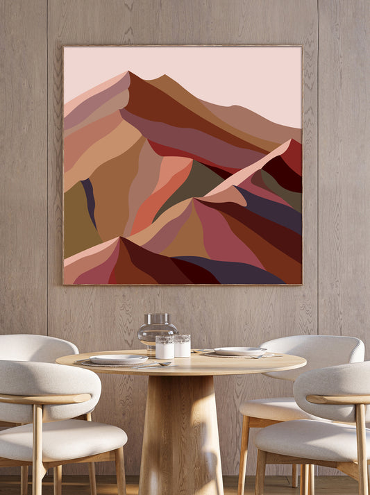 Maude 2, Abstract Mountain Float Frame Canvas Art Print