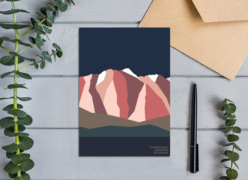 The Remarkables Queenstown, New Zealand Abstract Greeting Card