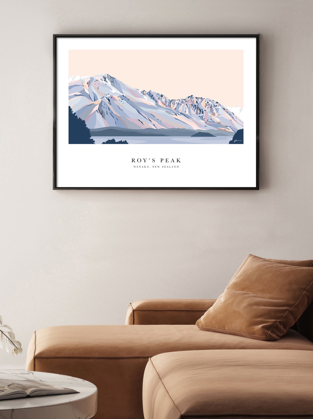 Roy's Peak Hike, Lake Wānaka, NZ Art Print with border