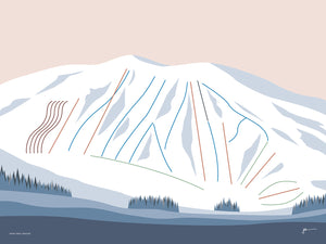 SNOW CREEK, MISSOURI. Modern Mountain Trail Map Wall Art