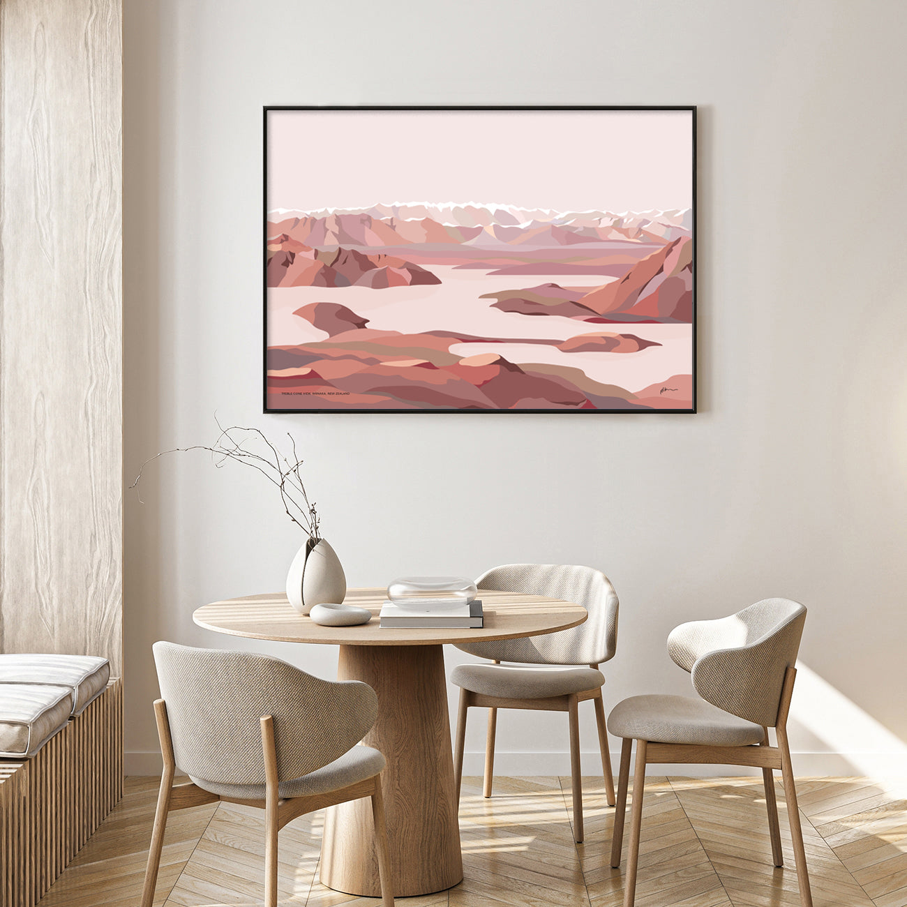 Treble Cone View Wānaka, New Zealand Modern Mountain Art Print