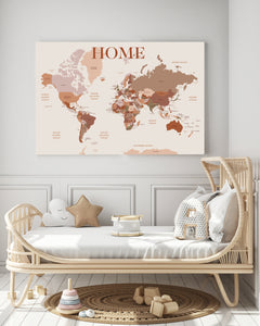 modern personalised world map poster