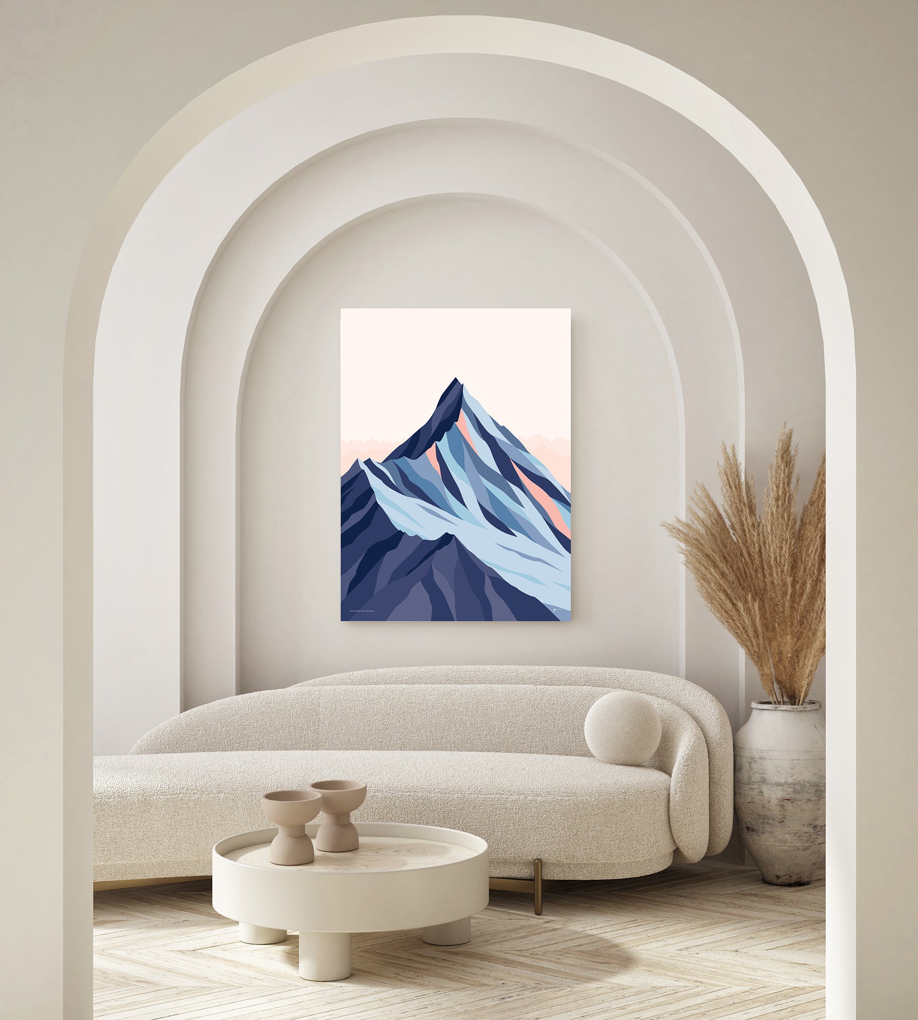modern mountain art print by NZ artist Bridget Hall