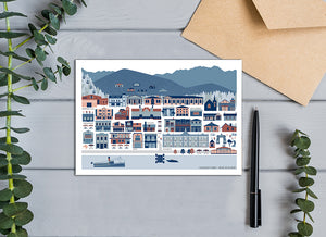 Queenstown Town, New Zealand Greeting Card