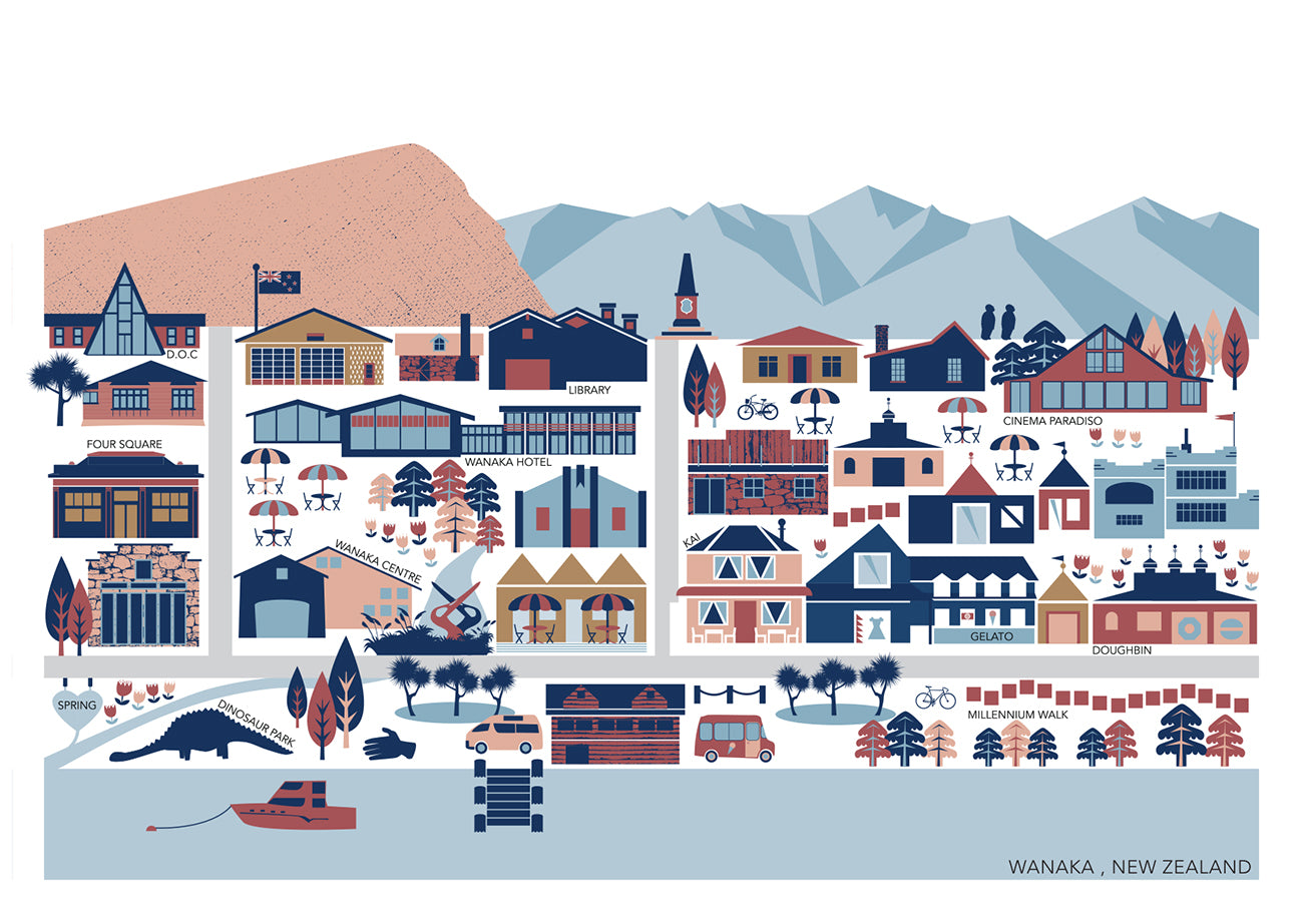 WHOLESALE Wanaka, New Zealand Town Map