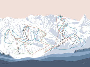 ZERMATT, SWITZERLAND. Modern Mountain Trail Map Wall Art